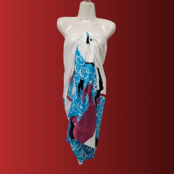 Womens Sarong Cotton Wrap Handpainted Batik Wrapskirt Beach Pareo Beachwear -NEW - Picture 5 of 7